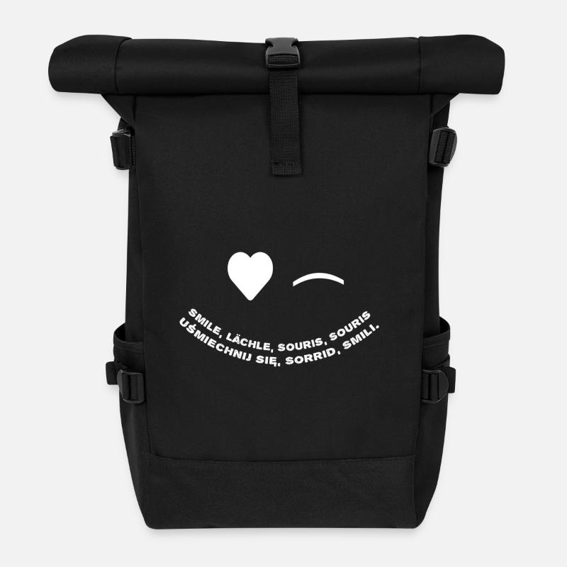 Lächeln - Rolltop Rucksack - Schwarz