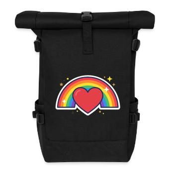 Cœur, arc-en-ciel, fierté, amour - Sac à dos roll top - noir - Devant