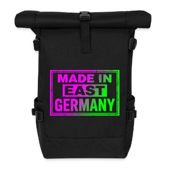 Sac à casquettes rétro Ostalgie Neon fabriqué en Allemagne de l’Est - Sac à dos roll top - noir - Devant