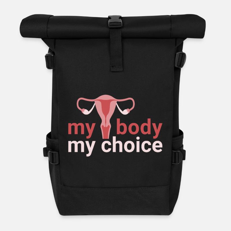 my body. my_choice. - Rolltop Rucksack - Schwarz