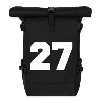 Number 27 - Roll Top Backpack - black - Front