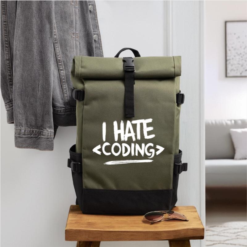 Je déteste coder Programmeur Web Sac à dos roll top