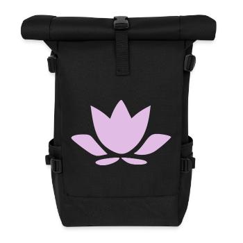 Lotus Flower Lotus Flower Violet Flower Flower Yoga - Roll Top Backpack - black - Front