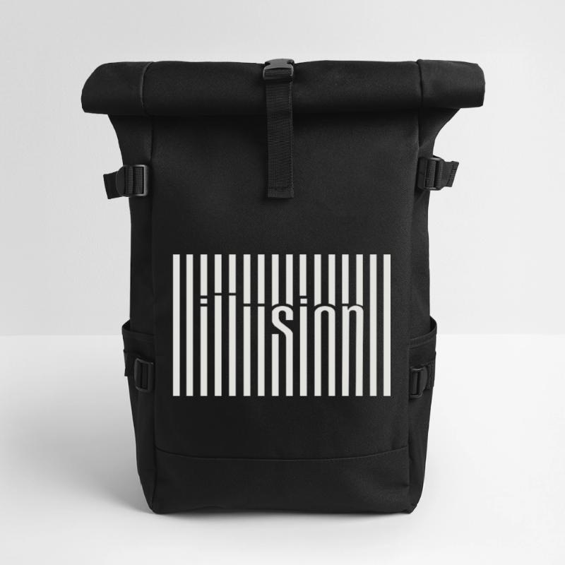 Illusion du code-barres Sac à dos roll top