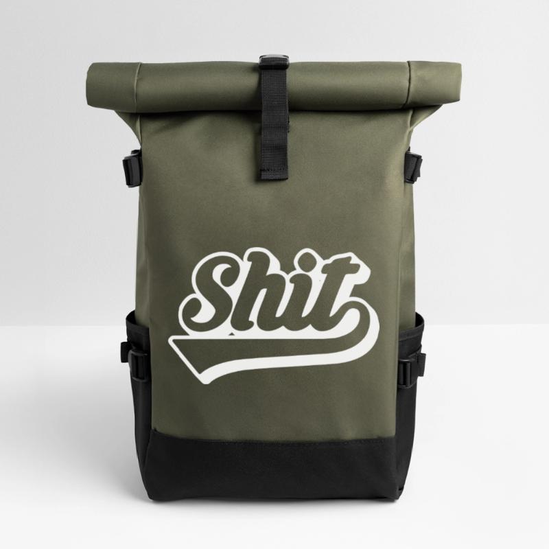 Merde Rétro Script Sac à dos roll top