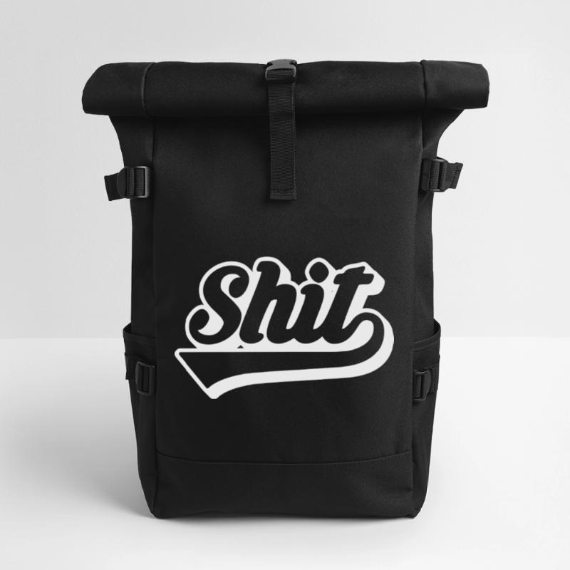 Merde Rétro Script Sac à dos roll top