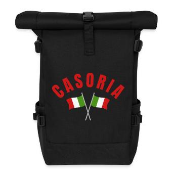 Casoria Twin Italian Flags Emblem - Roll Top Backpack - black - Front