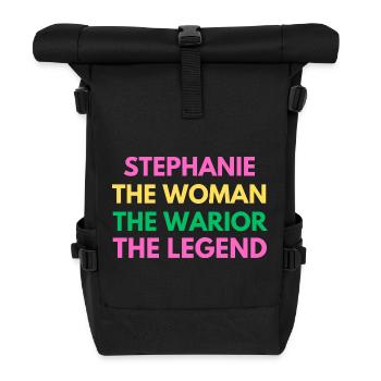 Stephanie La Femme La Guerrière - Noms Cadeaux - Sac à dos roll top - noir - Devant