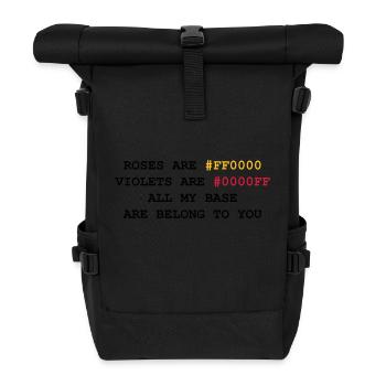 NERD HUMOR: Liebesbrief - Rolltop Rucksack - Schwarz - Vorne