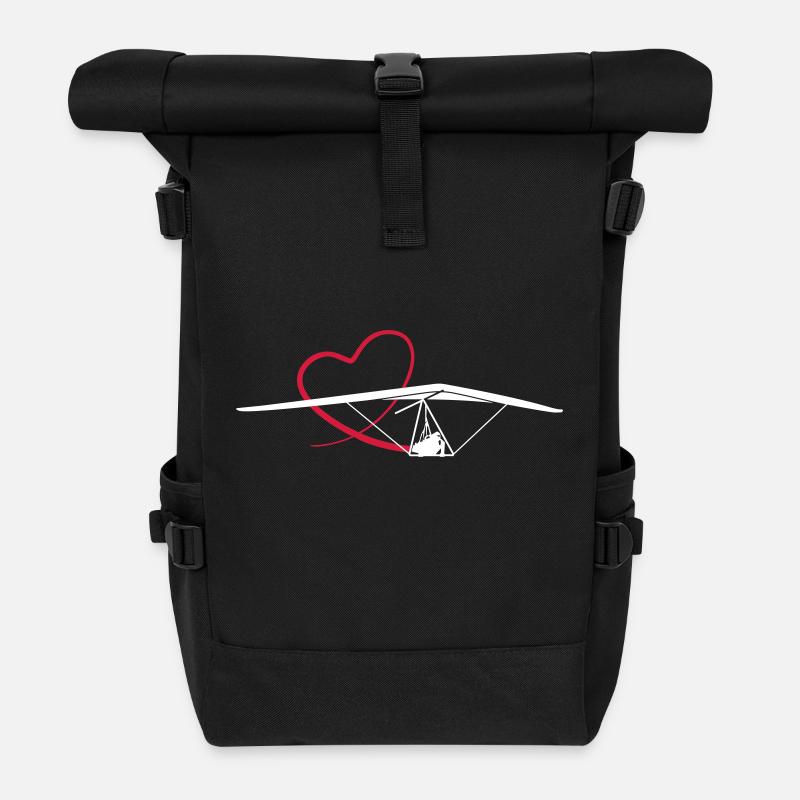 herzflug hängegleiter Geschenk - Rolltop Rucksack - Schwarz