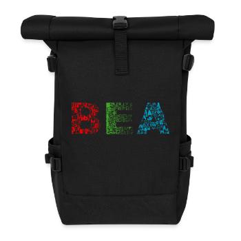 Bea Letter Name - Roll Top Backpack - black - Front