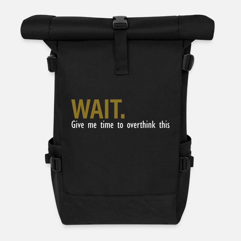 Zeit zu überdenken - Rolltop Rucksack - Schwarz