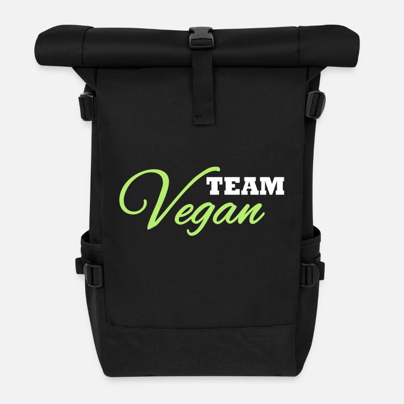 Team Vegan - Rolltop Rucksack - Schwarz
