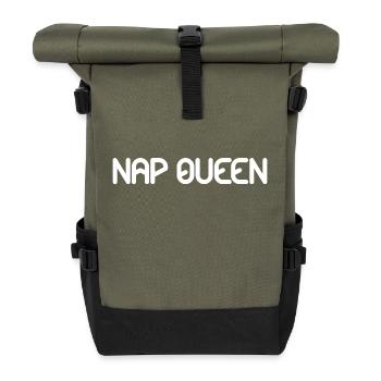 nap queen - Roll Top Backpack - olive/black - Front