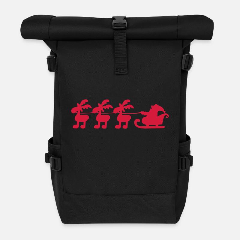 weihnachten - Rolltop Rucksack - Schwarz