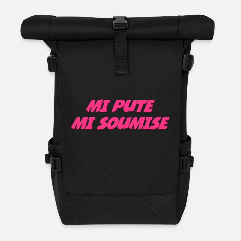 Mi Pute Mi Soumise - Roll Top Backpack - black