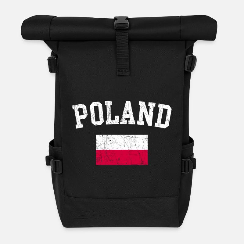 Typographie de l’Arc du drapeau polonais - Sac à dos roll top - noir