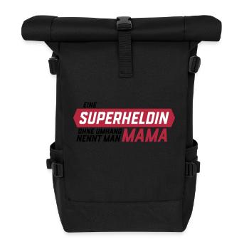 Superheld ohne Umhang Mama - Rolltop Rucksack - Schwarz - Vorne