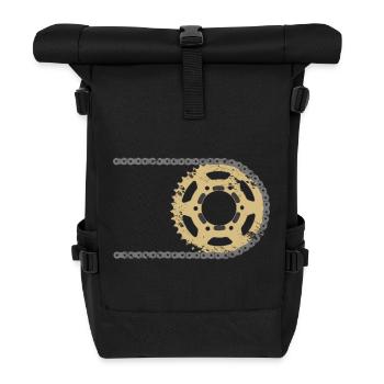 Ritzel Kette Verbund Risse - Rolltop Rucksack - Schwarz - Vorne