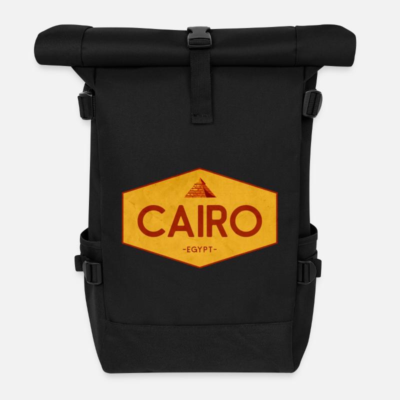 Cairo Egypt Pyramid Emblem - Rolltop Rucksack - Schwarz