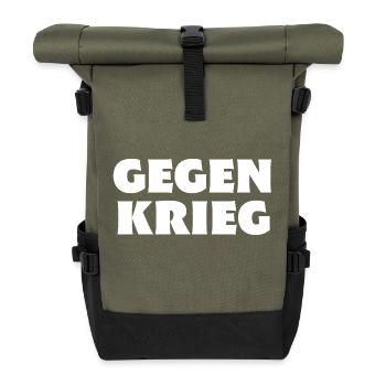 Gegen Krieg Nein zu Krieg Anti Krieg - Rolltop Rucksack - Olive/Schwarz - Vorne