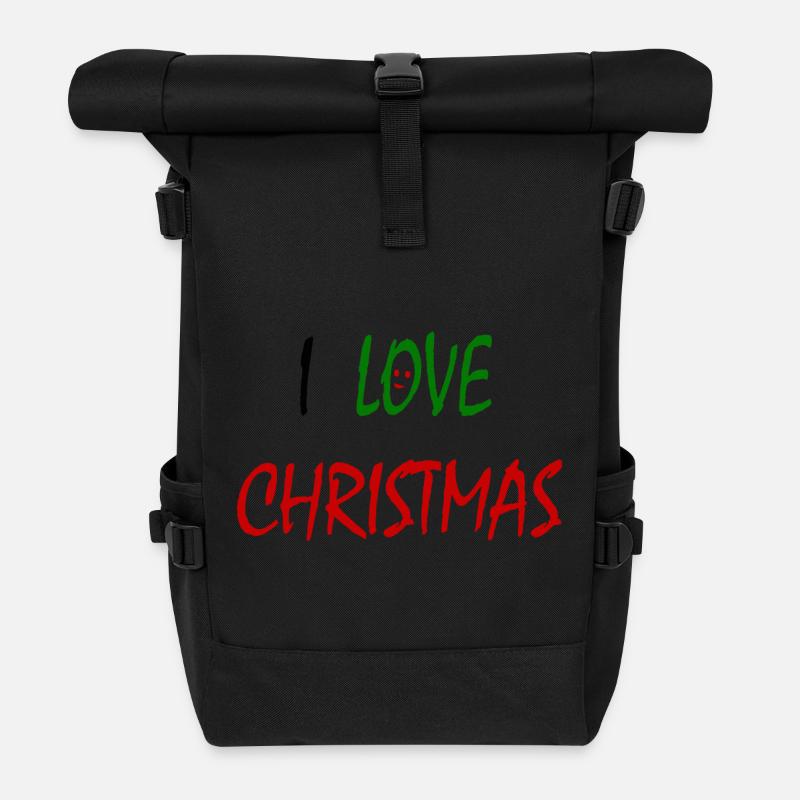 Ich liebe Weihnachten - Rolltop Rucksack - Schwarz