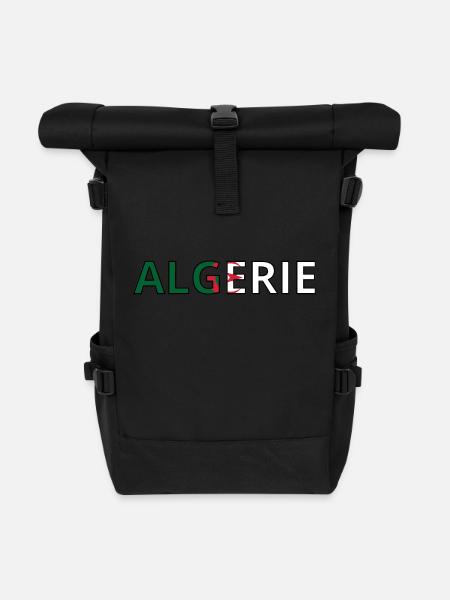 Algerian Flag - Roll Top Backpack - black