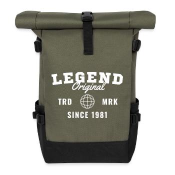 Birth Year Legend Since 1981 - Roll Top Backpack - olive/black - Front