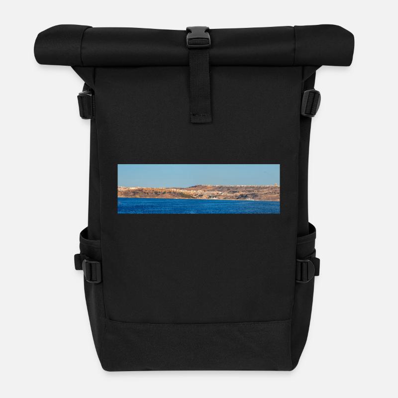 Gozo (Għawdex) Island Mġarr Għajnsielem town Malta - Roll Top Backpack - black