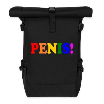 Penis - cock - dick - schwanz - Rolltop Rucksack - Schwarz - Vorne