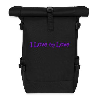 Amour - j’aime aimer - Sac à dos roll top - noir - Devant
