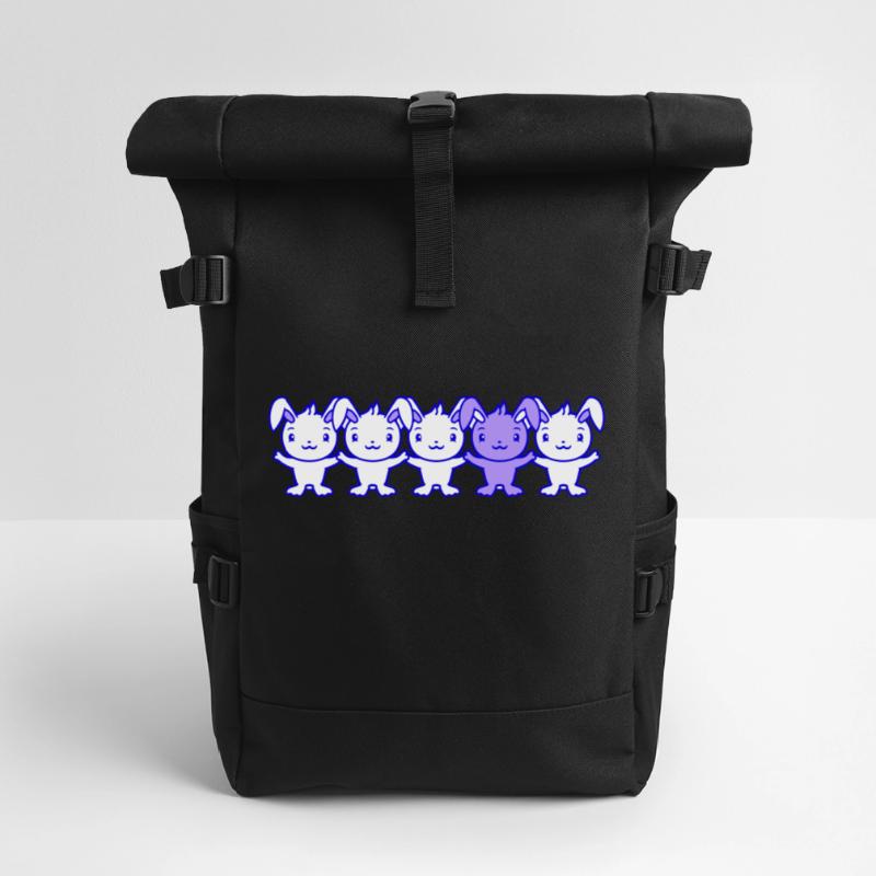 5 Bunny Friends Difference Be Different Different Roll Top Backpack