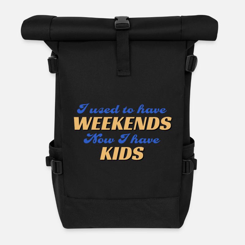 No Weekends Since Kids Shirt - Rolltop Rucksack - Schwarz