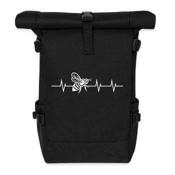 Heartbeat of a beekeeper - Rolltop Rucksack - Schwarz - Vorne