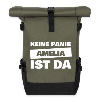Amelia als Vorname - Rolltop Rucksack - Olive/Schwarz - Vorne