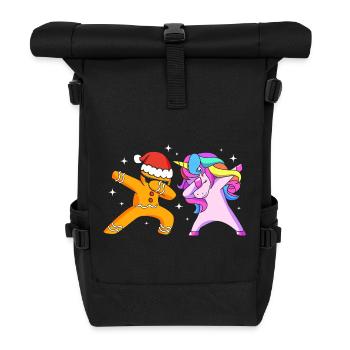Lebkuchen Weihnachten Lebkuchenmann Gingerbread - Rolltop Rucksack - Schwarz - Vorne