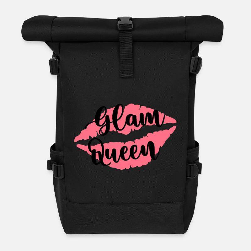 Glam Queen Kuss - Rolltop Rucksack - Schwarz