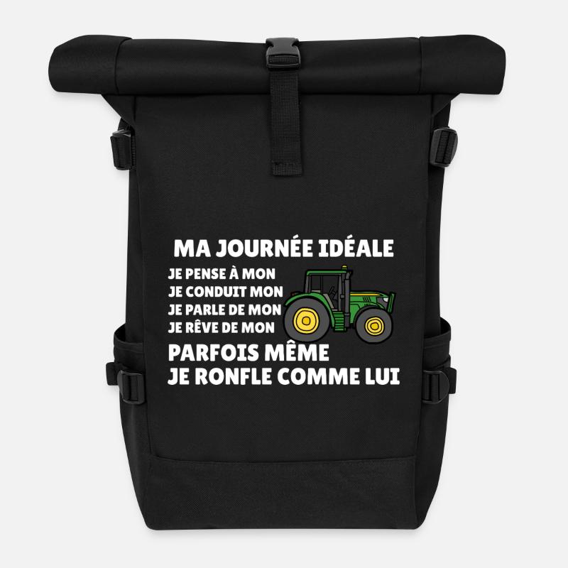 Traktor, Bauernhumor, bäuerliche Leidenschaft - Rolltop Rucksack - Schwarz