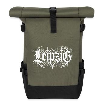 Favorite City Leipzig Black Metal Art - Roll Top Backpack - olive/black - Front