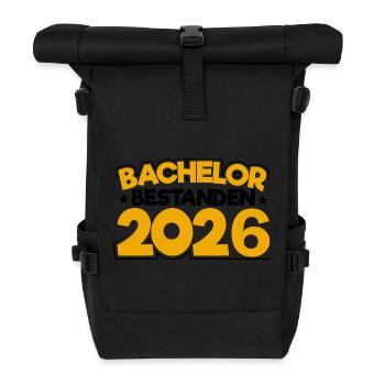Bachelor 2026 Abschluss Promotion Sponsion - Rolltop Rucksack - Schwarz - Vorne