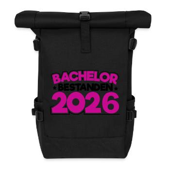 Bachelor 2026 Abschluss Promotion Sponsion - Rolltop Rucksack - Schwarz - Vorne