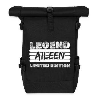 Geschenk für Aileen - Rolltop Rucksack - Schwarz - Vorne