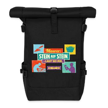 Stone on stone runs with me – Maurer Spruch - Roll Top Backpack - black - Front