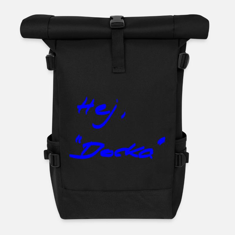Welcome - different - Swedish - Roll Top Backpack - black