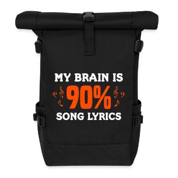 90 % de conception de clés et notes de théorie musicale - Sac à dos roll top - noir - Devant
