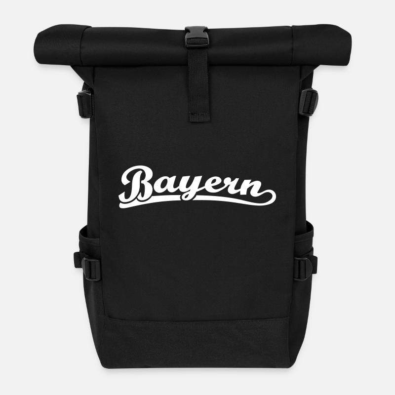 Bayern Schrift Retro - Rolltop Rucksack - Schwarz