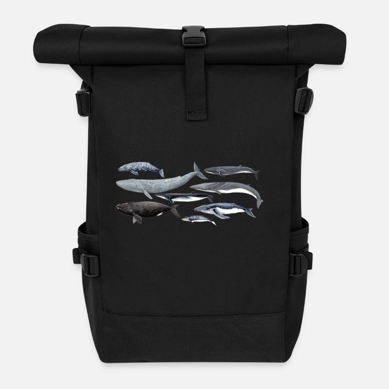 Wale - Wale - Baleines - Mysticeti - Rolltop Rucksack - Schwarz