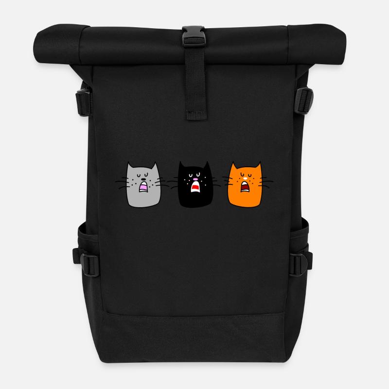 Katzenkonzert (b) - Rolltop Rucksack - Schwarz