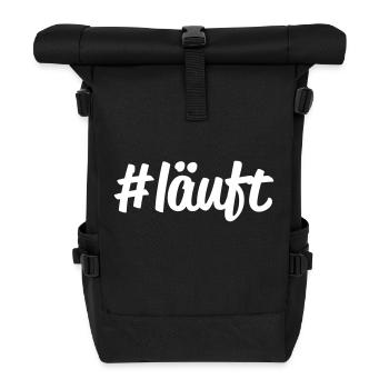 #läuft - Rolltop Rucksack - Schwarz - Vorne