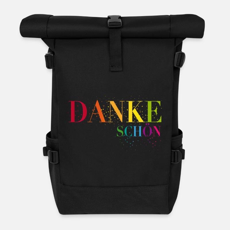 Ein Herzliches Dankeschön sagen - Rolltop Rucksack - Schwarz